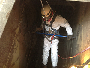 Worker in a confined space